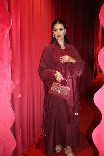 Ensemble abaya en dentelle Hind