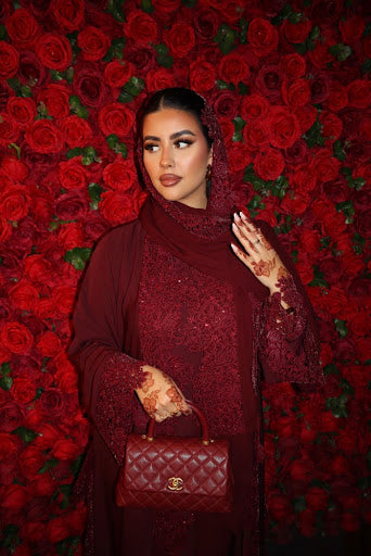 Ensemble abaya en dentelle Hind
