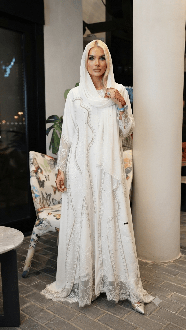 Yalwa Luxury Lace Abaya Set - Maison Ashshifa